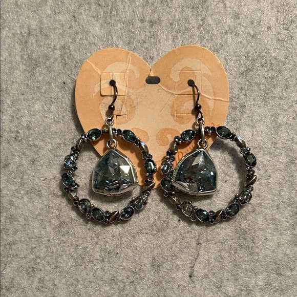 Brighton Silver and Blue Dangle Earrings - Picture 2 of 10